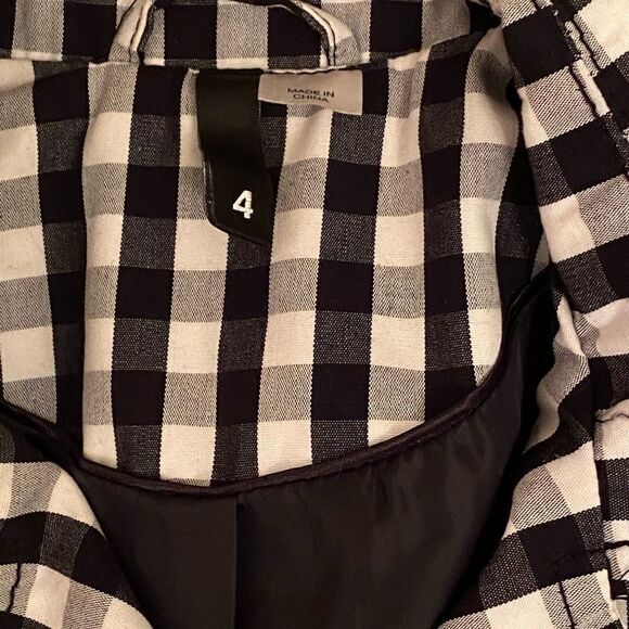 Divided Blazer Women’s Size 4 Black White Gingham Double Breasted Jacket - Picture 4 of 6